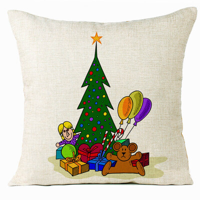 

Tailored Xmas Christmas Tree Sofa Bed Home Decoration Festival Pillow Case Cushion Cover