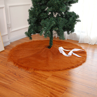 

〖Follure〗78cm Christmas Plush Long Haired Christmas Tree Skirt Christmas Tree Skirt Decor