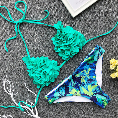 

Roseonmyhand Womens Bikini Solid Set Swimsuit Two Piece Filled Bra Swimwear Beachwear