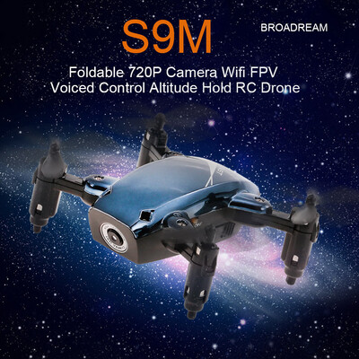 

BROADREAM S9M Foldable 24G 720P Camera Wifi FPV Voiced Control Mini Drone Altitude Hold RC Training Quadcopter