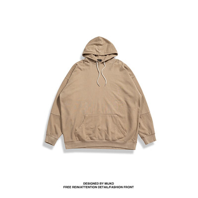 

MIJKO mens womens autumn&winter new products old wash water off shoulders solid color hooded hoodies men&women with the same sweater multicolor
