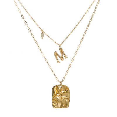 

2019 Pearl Shell Initial Letter Fashion Personalized Alphabet Pendant Necklace Gold Chain Charms Collier For Femme Jewely
