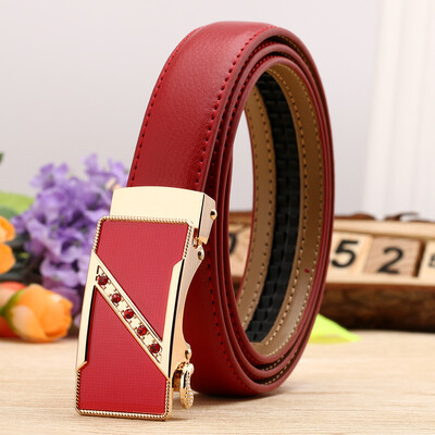 

Hot ladies leather belt casual cowhide designer belts women high quality fashion floral waist black white casual red hook belt