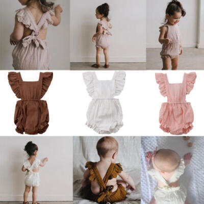 

Newborn Baby Girls Summer Clothes Ruffle Romper Bodysuit Playsuit Clothes Outfit