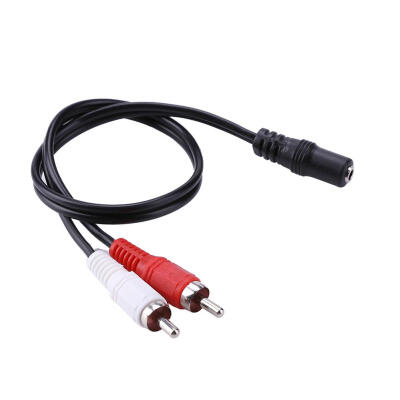 

35mm Female Stereo to 2-RCA Male Plug Aux Audio Converter Adapter Cable