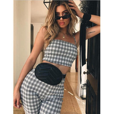 

NEW Women Ladies Jumpsuit Plaid Clubwear Summer Bodycon Party Romper Trousers