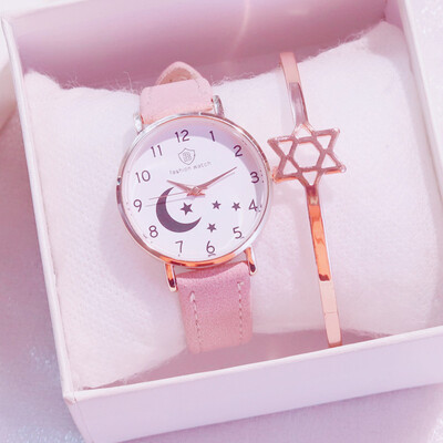 

Ins Star Pointer Watch Female Middle School Students Star Series Creative Night Night Korean Girl Lovely