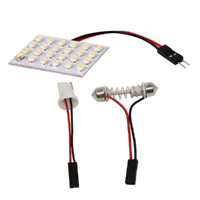 

48 SMD 3528 48 LED Panel White Car Reading Map Lamp Auto Dome Interior Bulb Roof Light with T10 Adapter