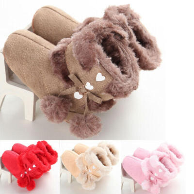 

Cute Baby Girl Shoes Winter Warm Toddler Soft Sole Snow Boots Prewalker 0-18M