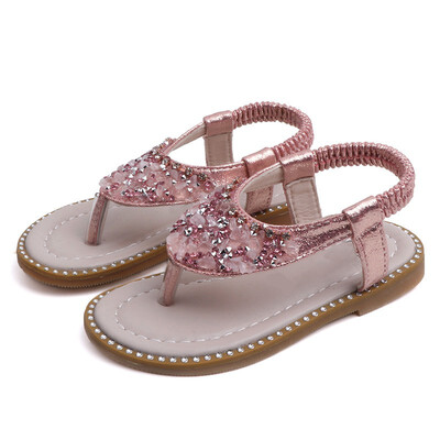 

New Summer Kids Sandals Cute Rhinestone Design Sandal Girl Open Toe Princess Shoes
