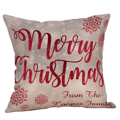 

Tailored Cotton Linen Christmas Tree Zipper Closure Pillow Case Throw Cushion Cover Home