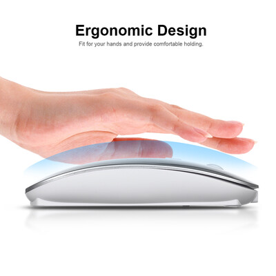 

Wireless Mouse Portable BT Mouse Rechargeable Ergonomic 24GHz USB Optical Mice Silent Dual Mode for PC LaptopGolden