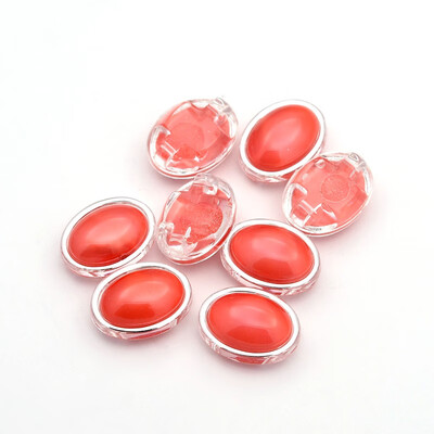 

Sew on Taiwan Acrylic Garment Accessories Oval Tomato 205x16x9mm Hole 1mm