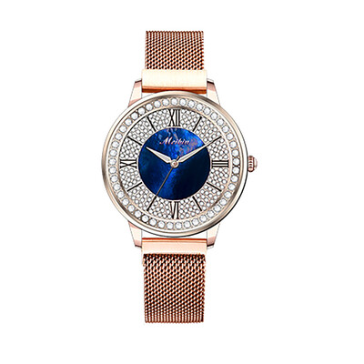 

Luxury Women Starry Sky Rhinestone Dial Fashion Female Quartz Wristwatches Unique Clock Simple Mesh Strap Zegarki Damskie