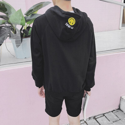 

Autumn sweater men&women thin section 2018 new white Han style shirt student loose fake two hooded long sleeve