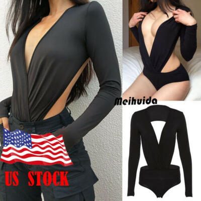 

Sexy Women Bodysuit Leotard Bodycon Bandage Jumpsuit Romper Top Blouse Club Wear