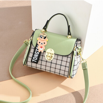 

Ins small bag check Korean style one-shoulder bag one-to-one hand-held fairy