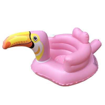 

Inflatable Baby Chair Portable Kids Sofa Cartoon Training Seat Pushchair for Feeding Shower Play Beach Travel PVC Pink Parrot