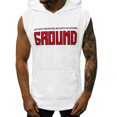 

Fashion Mens Slim Fit Solid hooded Hoodie Short Sleeve Casual T-Shirt Tops