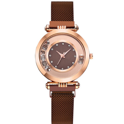 

RM Fashion Quartz Watch Women Stainless Steel Watchband Wristwatch Gift for Female