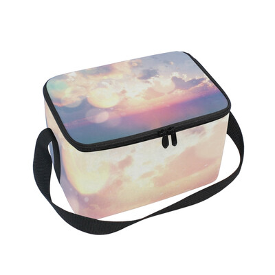 

ALAZA Lunch Box Insulated Pink Sky Lunch Bag Large Cooler Tote Bagfor Men Women