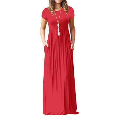 

Pure color long dress