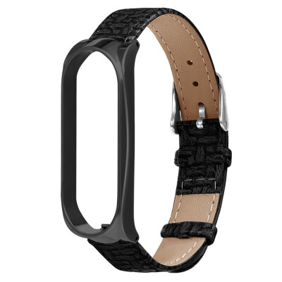 

〖Follure〗Woven Pattern Replacement Wrist Strap Leather Wristband For Xiaomi Mi Band3Watch