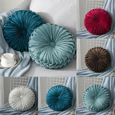 

Velvet Pleated Round Pumpkin Pillow Couch Cushion Floor Pillow Decor For Home