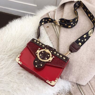 

Ins network celebrity texture sequins broadband small square bag woman 2019 new Korean version 100 lap sequins single shoulder obl