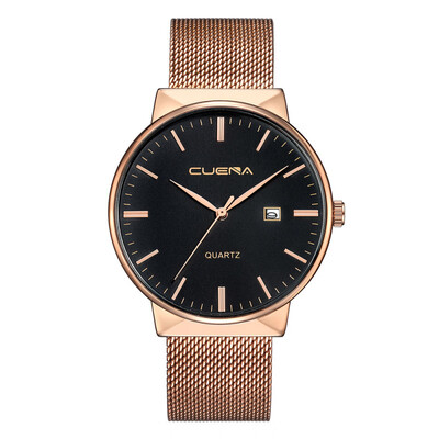 

Gobestart Luxury Ultra Thin Clock Male Steel Strap Date Quartz Watch Mens Wrist Watch