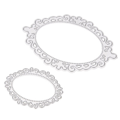 

2pcs Oval Cutting Dies Album Decor Scrapbooking DIY Template Lace