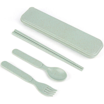

1SET Portable Nordic Wheat Straw Western Dinnerware Set Portable Outdoor Camping Picnic School Kids Tableware