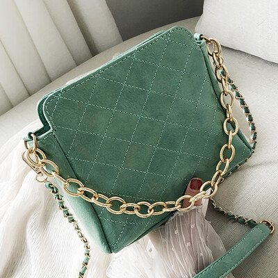 

Lingge chain bag women 2019 spring&summer new Joker bucket bag student girls small satchel shoulder bag