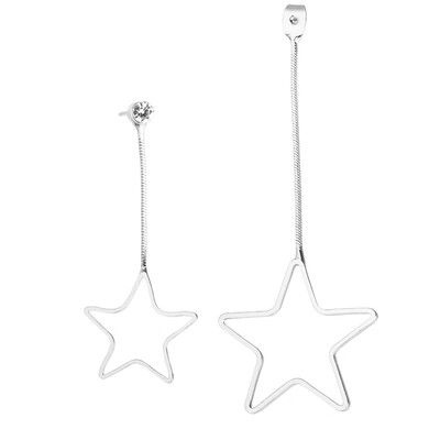 

Special Elegant Silver Dangle Earrings Hollow Star Pendant Asymmetry Earrings Temperament Earrings Women Fashion Jewelry