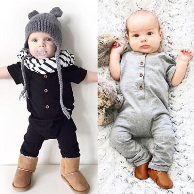 

Newborn Kids Baby Boy Girl Romper Button Bodysuit Jumpsuit Clothes Outfits 0-24M