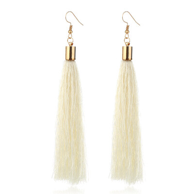 

New Brand Many Colors Handmade Long Tassel Dangle Earrings Women Fashion Jewelry Bohemia Drop Earrings Vintage Ethnic Pendientes