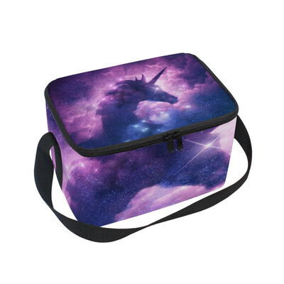 

ALAZA Lunch Box Insulated Lunch Bag Large Cooler Tote Bag Unicorn Nebula Background for Men Women Girls Boys