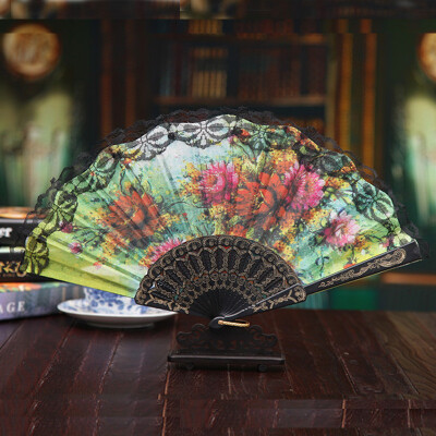 

Siaonvr Chinese Style Lace Hand Held Folding Fan Dance Party Wedding Decor