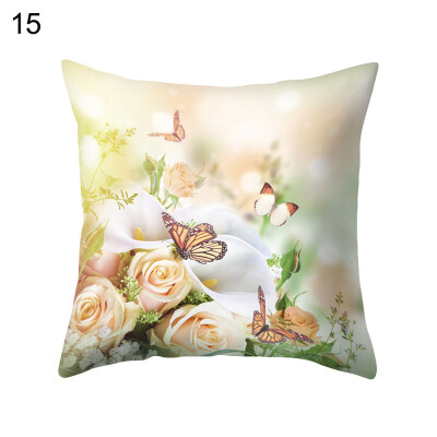 

Flower Butterfly Pillow Case Cushion Cover Sofa Bed Car Cafe Office Decoration