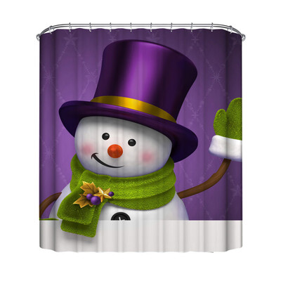 

Gobestart Christmas Waterproof Polyester Bathroom Shower Curtain Decor With Hooks New G