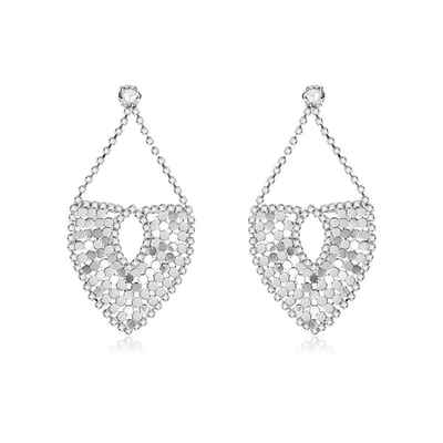 

Heart Shaped Clear Rhinestone Love Bling Hoop Crystal Sequins Women Allergy Free Earrings