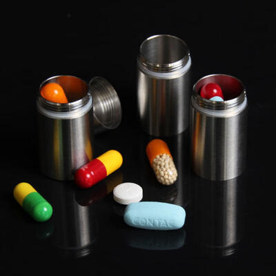 

Greensen Min 39cm Drug Storage Steel Tin Waterproof Pill Fob Container Portable Pill Holder Bottle
