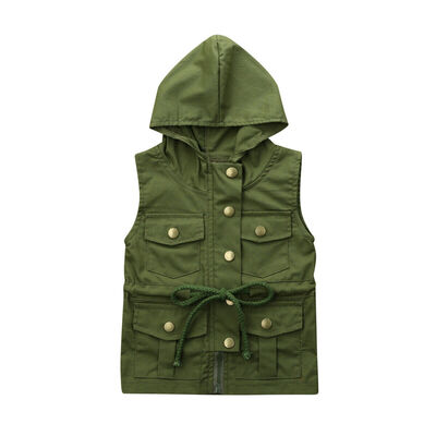 

Toddler Kids Baby Boy Girl Zipper Vest Coat Fashion Hooded Waistcoat Jacket Tops
