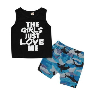 

Newborn Toddler Kids Baby Boy T-shirt TopsShort Pants 2PCS Outfits Clothes Set