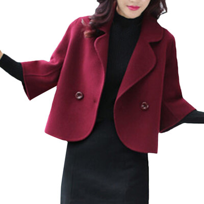 

Toponeto Womens Winter Lapel Elegant Coat Jacket Casual Short Overcoat Outwear