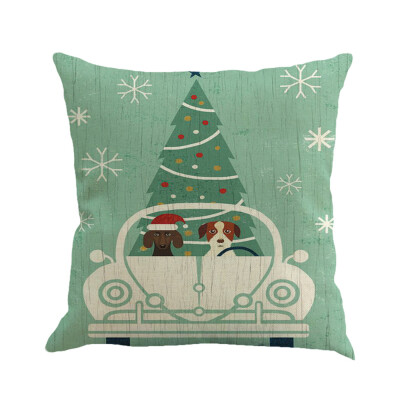 

〖Follure〗Christmas Printing Dyeing Sofa Bed Home Decor Pillow Cover Cushion Cover A