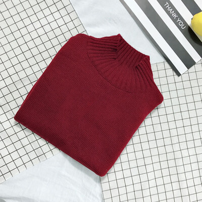 

Autumn New Loose Simple Solid Women Sweater Retro Fashion Turtleneck Long Sleeve Knit Pullover