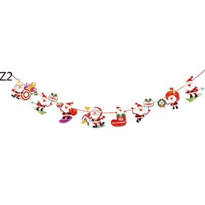 

Christmas Party Hanging Decor Snowman Santa Claus Elk Sock Banner Xmas Supply