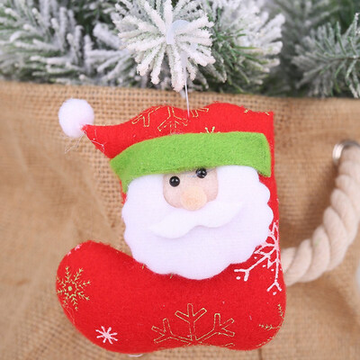 

New Christmas Decorations Red Santa Boot Pendant Christmas Tree Hanging Doll Pendant Charm Gift
