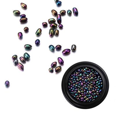 

Toponeto Nail Art Irregular Ore Color Stone DIY Nail Sticker Rhinestone Black Jewelry Box